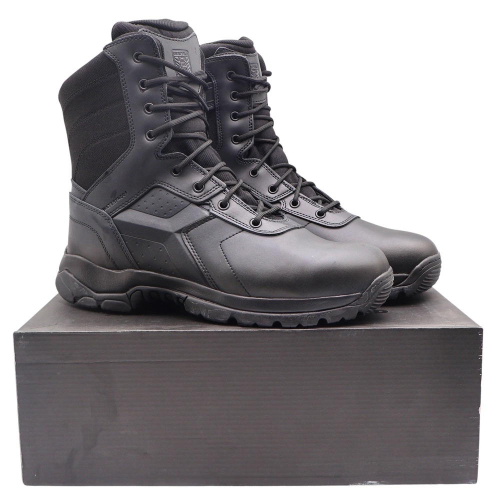 Battle Ops BOPS8001 Tactical Boot Mens 12 M/W Waterproof Side-Zip Black Leather